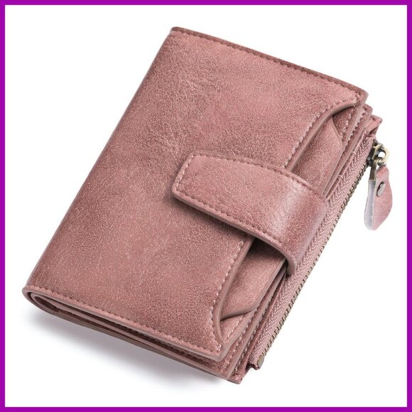 Compact RFID Blocking Leather Bifold Wallet with 14 Card Slots - Picture 1 of 8